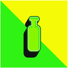 Bottle Black Silhouette Green and yellow modern 3d vector icon logo