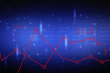 2d rendering Stock market online business concept. business Graph 
