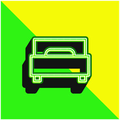 Bed Green and yellow modern 3d vector icon logo