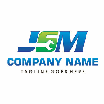 modern letter JSM plumbing logo company vector design