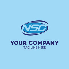 modern initial letter NSC logo vector design