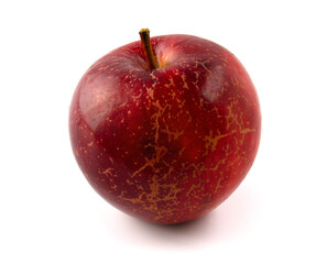 Red apple with texture isolated on white background