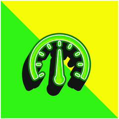 Barometer Green and yellow modern 3d vector icon logo