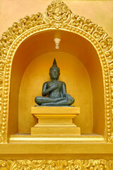 Buddha statue on yellow  background