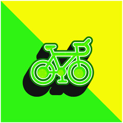 Bicycle Green and yellow modern 3d vector icon logo