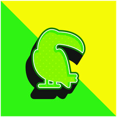Big Toucan Green and yellow modern 3d vector icon logo