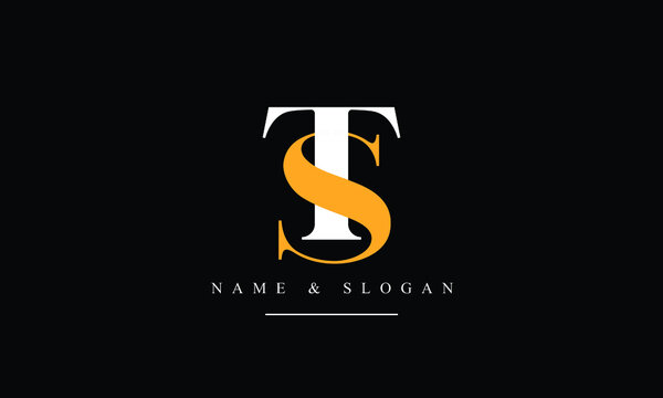 ST, TS, S, T abstract letters logo monogram