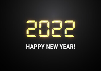 Shiny 2022 LED digits holiday vector background for greeting cards