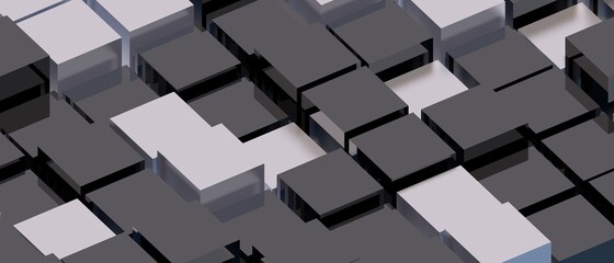 Cubic abstract modern background for website, design. 3D render.