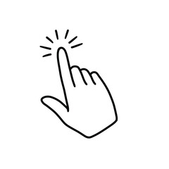 Hand click vector icon, cursor clicking symbol