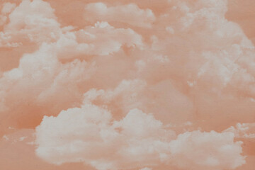 Fototapeta premium Shiny orange cloudy weather background. Cloudy textures.