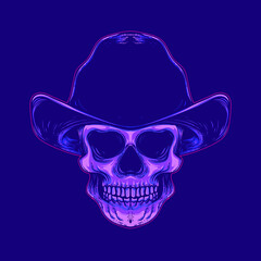 skull with cow boy hat
