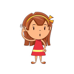 Girl listening gesture