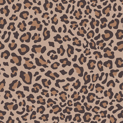 Leopard vector print, seamless cat fur texture, trendy design.