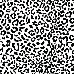 
Black white leopard print, vector seamless pattern. Fashionable design for your ideas