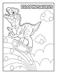 Dinosaur Coloring Book Pages for Kids. Coloring book for children. Dinosaurs.