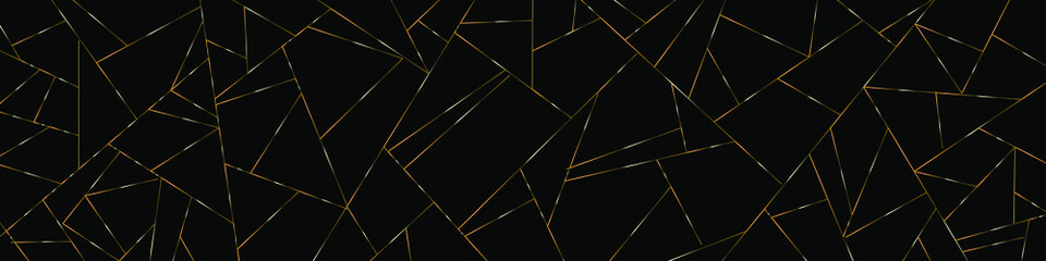 Dark black and Gold mosaic background. Modern dark abstract vector texture