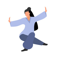 Woman doing tai chi exercises