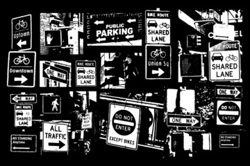 Set old road signs for transport