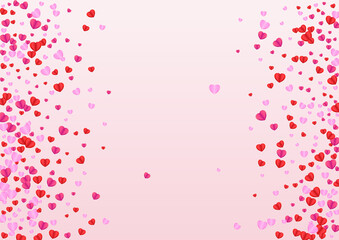 Obraz na płótnie Canvas Red Heart Background Pink Vector. Bright Frame Confetti. Pinkish Shape Pattern. Fond Heart Art Backdrop. Purple Gift Texture.