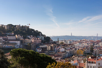 View over the city from the Miradouro da Graça, Lisbon, Portugal