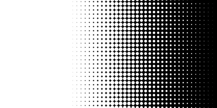 Black and white halftone, dotted, circles pattern, background, backdrop. Dots, Polka dots pattern