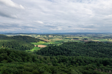 Fototapeta na wymiar landscape view from rocks Hohenstein in Germany