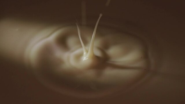 Milch tropft in Milch - Zeitlupe