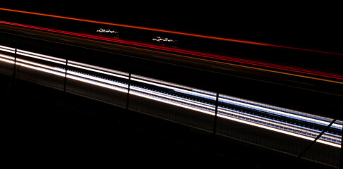 lights of cars with night. long exposure