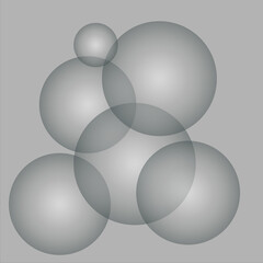 Gray 3D background with volumetric balls for the cover. White texture design template with abstract modern pattern. 