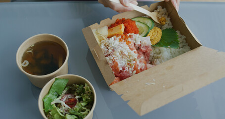 Japanese sashimi bento take away