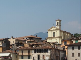 San Michele Arcangelo church in Lake Iseo, Italy