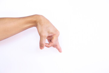 Asian hand gestures on a white background.