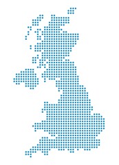 Fototapeta na wymiar Outline map of Britain from dots