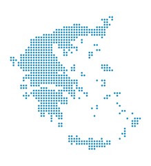 Fototapeta na wymiar Outline map of Greece from dots