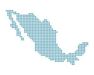 Obraz premium Outline map of Mexico from dots