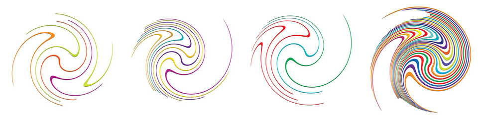 Fototapeta na wymiar Spiral, swirl, twirl, volute element. Whirlpool, whirlwind effect. Circular, radial lines with rotation