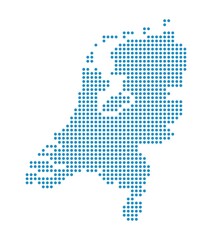 Fototapeta na wymiar Outline map of Netherlands from dots