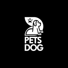 Creative pets dog logo design template