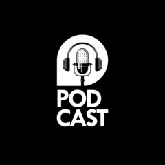 Creative podcast logo design template