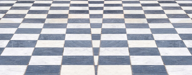 Isolated black and white marble floor "checkerboard"