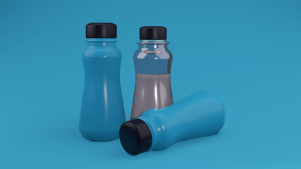 plain plastic bottle packaging. 3d rendering