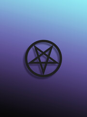 Pentagram on violet-blue background