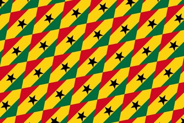 Simple geometric pattern in the colors of the national flag of Ghana