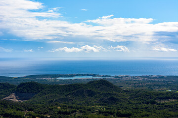 Fototapeta na wymiar aerial view of natural port portocolom in mallorca, balearic islands