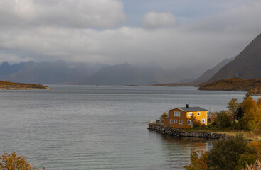 Fototapeta na wymiar Ein Panoramabild aus den Lofoten in Norwegen
