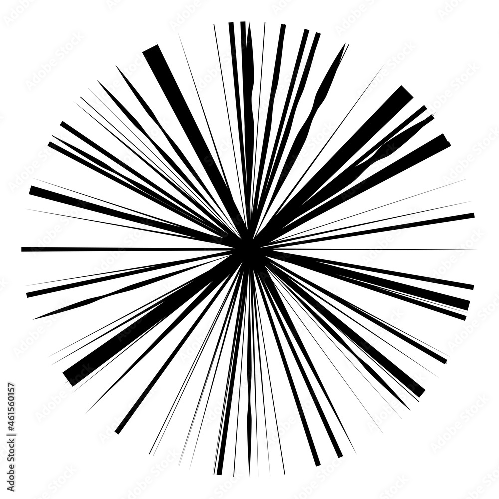 Poster radial, radiating lines, stripes abstract circular element. rays, beams starburst, sunburst element.