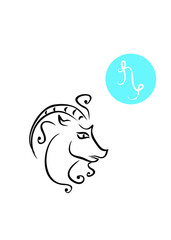 
The illustration - zodiac sign in the black color.