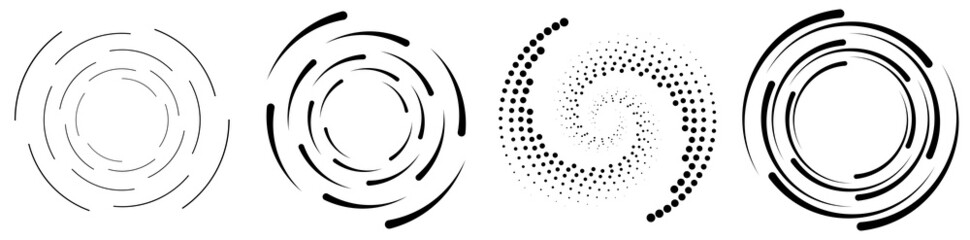 Spiral, swirl ,twirl circular, concentric element. Whirlpool, whirlwind cycle loop effect shape - obrazy, fototapety, plakaty