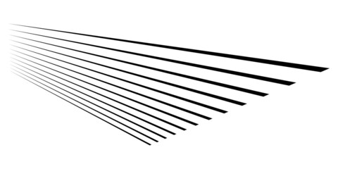 3D straight, parallel dynamic irregular lines, stripes element. Action, burst, speed comic effect lines